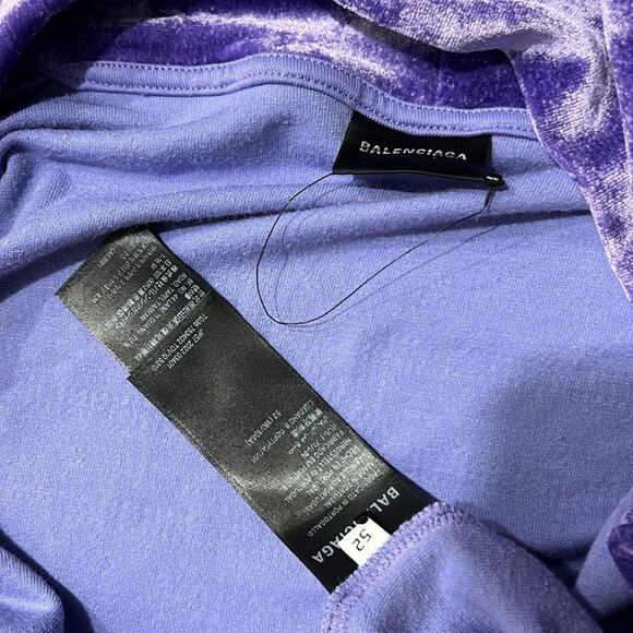 Balenciaga Zipped Velvet Hoodie Purple Sequin Velvet Hoodie XL AUTHENTIC - Picture 6 of 13
